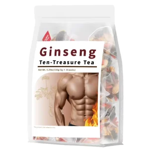Kidney Care Tea Formula with Ginseng Ten Treasures 10 Precious Ingredients Chinese Herbal Tea for Men for Adults