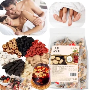 Kidney Tea Formula with Ginseng Mulberry Wolfberry Six & Five Treasures for Kidney Cleansing Detoxification Packaged Bag