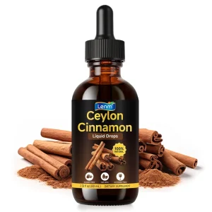 Lenm 60ml Alcohol Free Herbal Supplement Energy Digestive Metabolic Support Ceylon Cinnamon Extract Oral Liquid Drops for Adult