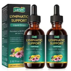 Lenm 60ml Vegan Lymphatic Support Liquid Drops Dietary Supplement Immune Support Lymphatic Drainage Supplement for Men & Women