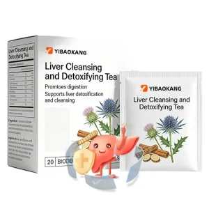 Liver Cleansing and Detoxifying Tea with Milk Thistle and Turmeric for Adult Digestive Health Support