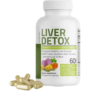 Liver Detox Cleanse Capsules Milk Thistle Hangover Supplements with Dandelion Root and Artichoke