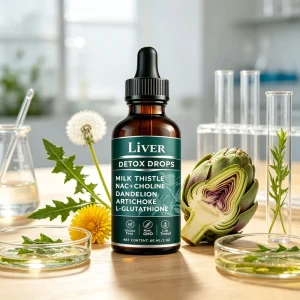 Liver Detox Drops Herbal Liver Support Supplement with Glutathione and Choline for Liver Cleanse Repair 2 ML