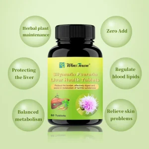 Liver Detox Tablets Silymarin Pueraria Ginseng for Drinkers & Night Owls 60 Tablets Glass Bottle OEM ODM