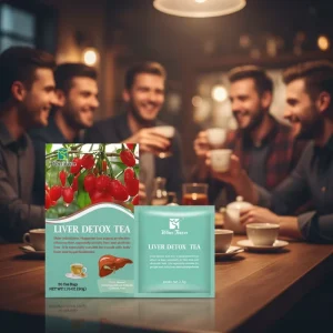Liver Detox Tea Herbal Supplement for Liver Support Recovery with Kudzu Root Goji Berry Gynostemma Chrysanthemum Caffeine