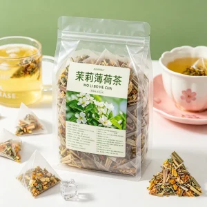 Loose Leaf Low Caffeine Lemongrass Mint Blend Herbal Tea with Jasmine Osmanthus