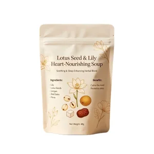 Lotus Seed Lily Bulb Heart Nourishing Soup Red Date Longan Poria Cocos Calm Mind Promote Sleep Herbal Blend Daily Soothing Care