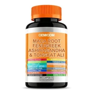 Maca Root Fenugreek Ashwagandha Tongkat Ali Capsules OEM Logo GMP Supplement For Energy Immune Support Adult