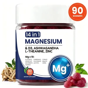 Magnesium Softgel Capsules Ashwagandha Vitamin D3 Zinc L Theanine Cortisol for Improved Bone Density 90 Tablets