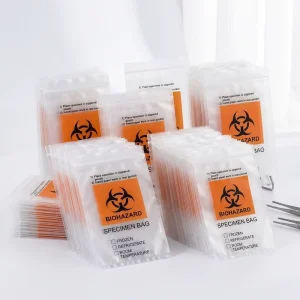 Medical Sample Collection Bag With Ziplock Closure And Document Pocket
