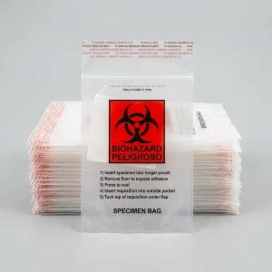 Medical Specimen Bag With Separate Document Pocket And Zip Seal Closure