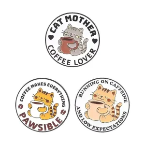 Metal Cartoon Pins Creative Unique Tabby Orange Cat Brooches Pins Cute Funny Cat Souvenir Gifts Metal Pin Badges