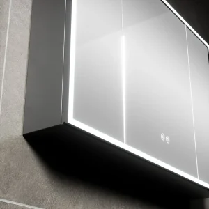 Mildew Free Aluminum Bathroom Vanity with Mirrored Medicine Cabinet and Ceramic Sink