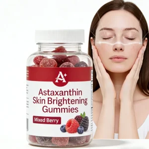 Moisturize Skin Fade Yellow Complexion Astaxanthin Skin Brightening Gummy Candy Reduce Fine Lines Free Radical Defense Bottle