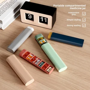 Multi-color Seven Day Plastic Portable Medicine Pill Storage Box HT003