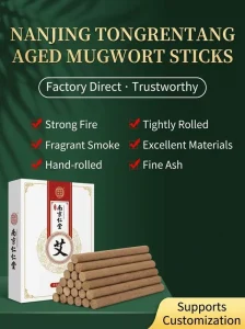 Nanyang Mugwort 1.8*2.7cm roll 54rolls box Natural Herbal Moxibustion 3 Year Shelf Life Body Use Factory Direct OEM