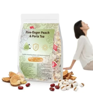 Natural Chinese Herbal Tea with Five Finger Peach and Poria for Daily Detox and Metabolic Support 30 Sachets