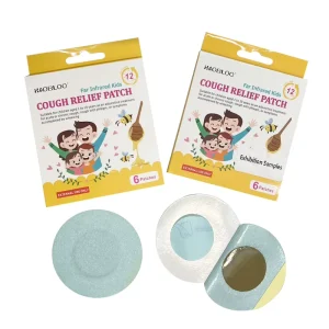 Natural Far Infrared Warming Therapy Patch Children’s Cough Phlegm Relief Blue 6x6cm Non-woven/Polyester-Cotton Body