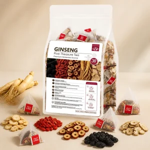Natural Five Treasure Tea 5g*30 Tea Bags Ginseng Maca Goji Mulberry Red Date Herbal Infusion Office Wellness Tea Private Label