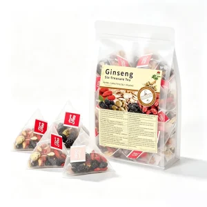 Natural Ginseng Six Treasures Herbal Tea Chinese Nourishing Tonic Drink Private Label OEM Ginseng Five Treasures Tea