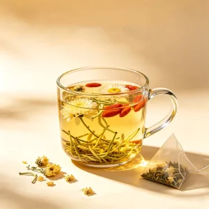 Natural Heat Clearing Premium Herbal Tea Honeysuckle Chrysanthemum Detox Blend Sugar-Free Caffeine-Free Bagged for Acne Sore