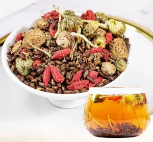 Natural Herbal Liver Cleansing Detox Tea, Chinese Chrysanthemum Goji Honeysuckle Tea