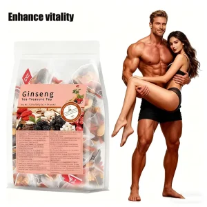 Ginseng Herbal Tea Men Energy Stamina Kidney Support Ten Treasures Formula Maca Mulberry Blend Natural Chinese Supplement