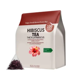 Natural Hibiscus Herbal Tea Bags 100 Count