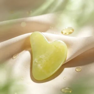Natural Jade Heart Gua Sha Board Facial Lymphatic Drainage Massage Stone Anti Aging Spa Beauty Gua Sha Scraper for Skin Lifting