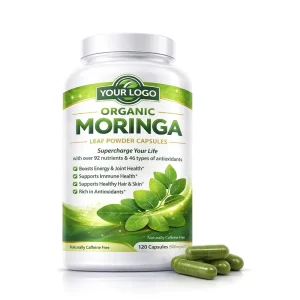 Natural Moringa Herbal Dietary Supplement Energy Booster Immunity Support Antioxidant Vegetarian Capsules