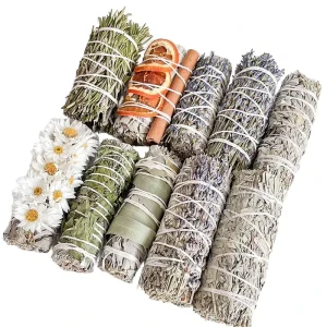 Natural Plant Lavender Purifying Potpourri White Sage Blue Sage Bundle Aromatic Aromatherapy Products