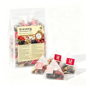 Natural Traditional Ginseng Six Herbs Tea Blend Red Date Goji Berry Chinese Nourishing Tonic Drink Ginseng Five Treasures Tea