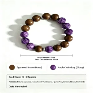 New Arrival Trendy Ethnic Gift Seekers Stress Relief Natural Agarwood Sandalwood Botanicals Beaded Bracelet for Yoga Practice