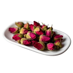 New Crop OEM Chinese Organic Health Boosting Blooming Tea Golden Edge Rose Loose Leaf 65g Can Soothing and Hormone Balance