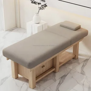 New Factory Direct Wood With Hole Back Lying Adjustable TCM Heat Therapy Health Preservation Center Beauty Salon Massage Bed