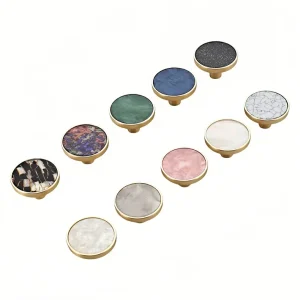 Nordic Minimalist Copper Brushed Zinc Alloy Pulls-Multi-Color Single Hole Round Knobs Hooks for Cabinet/Dresser/Wardrobe/Drawer
