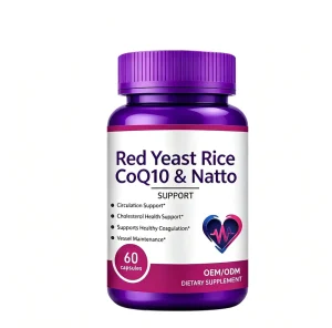 OEM Adult Healthcare Supplement with Red Yeast Rice Extract CoQ10 & Natto in Capsules for Circulation Support