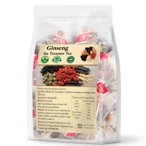 OEM Custom Ginseng Six Treasure Tea 150g Natural Herbal Detox Tea Bag Healthy Men Energy Tea for Private Label
