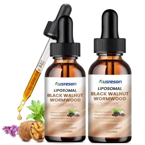 OEM Garlic Pumpkin Oil and Black Walnut Wormwood Clove Extract Supplement Gut Digestive Health Garlic Liquid Black Walnut Drops