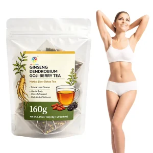 OEM Natural Herbal Liver Detox Tea to Support Liver Cleanse and Detoxify Ginseng Dendrobium Goji Berry Tea