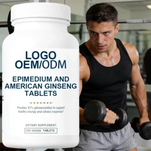 OEM ODM Adult Antioxidant Kidney Nourishing and Energy Boosting Herbal Supplements Epimedium and American Ginseng Tablets