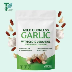 OEM ODM Garlic Extract 600mg Softgels (60 Count) Odorless Aged Garlic Extract Supplement with CoQ10 Ubiquinol