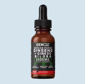 OEM ODM Korean Panax Ginseng Ginkgo Biloba Extract Healthcare Oral Liquid Drops Private Label Energy Adults Women Haosen 60ml