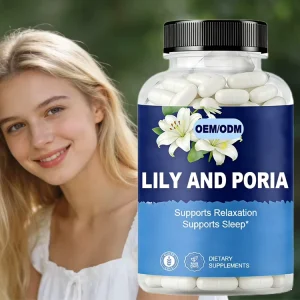 OEM ODM Lily Poria Capsules Antioxidant for Calming Mind Strengthening Spleen Promote Digestion Eliminating Dampness Beautifying