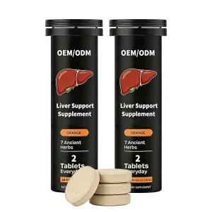 OEM ODM Vegan Liver Detox Effervescent Tablets With Milk Thistle and Turmeric Liver Detox Supplement