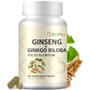 OEM Private Label Natural Energy and Focus Fusion Panax Ginseng and Ginkgo Biloba Tablet Supplement