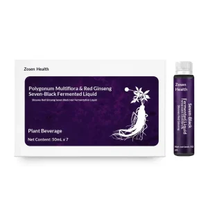 OEM Seven-Black Herb Fermented Drink Polygonum Multiflora & Red Ginseng Concentrate for Hair & Vitality