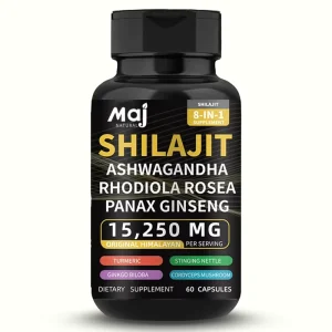 OEM Vitamins Ginseng Ashwagandha and Shilajit Capsule Pure Himalayan Healthcare 8 in 1 Energy Supplements