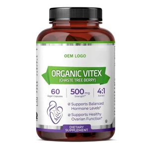 OEM Vitex Chaste Tree Berry Capsules Supports Balanced Hormone Relieve Premenstrual PMS For Women