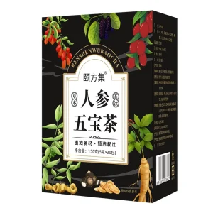 Organic Blended Five Treasure Ginseng Flavor Bags Red Date Health Energy Tea Chinese Herbal Fertility Ginseng Kidney Tea